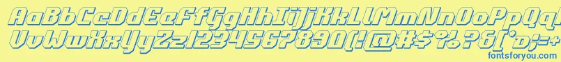 commonwealth3dital Font – Blue Fonts on Yellow Background