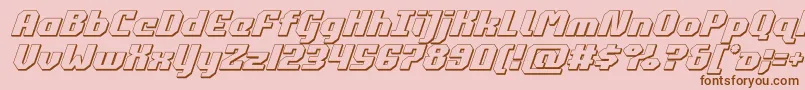 commonwealth3dital-Schriftart – Braune Schriften auf rosa Hintergrund