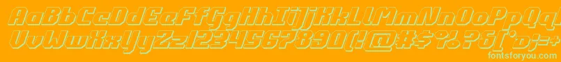 commonwealth3dital Font – Green Fonts on Orange Background
