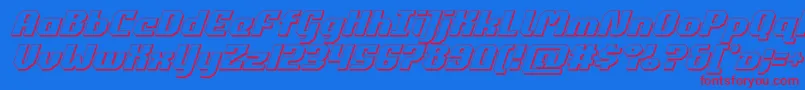 commonwealth3dital Font – Red Fonts on Blue Background