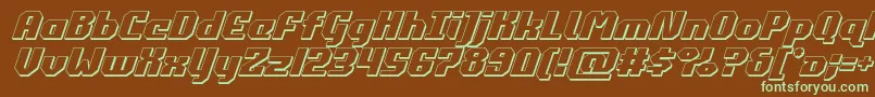 commonwealth3dital-fontti – vihreät fontit ruskealla taustalla
