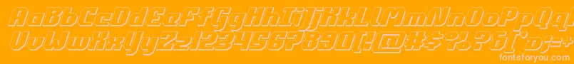 commonwealth3dital-Schriftart – Rosa Schriften auf orangefarbenem Hintergrund