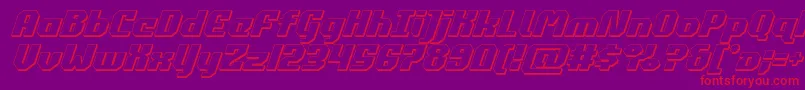 commonwealth3dital-Schriftart – Rote Schriften auf violettem Hintergrund