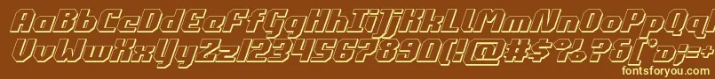 Шрифт commonwealth3dital – жёлтые шрифты на коричневом фоне