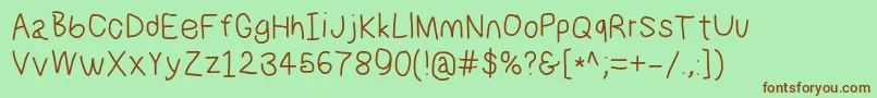 Numbbunny Font – Brown Fonts on Green Background