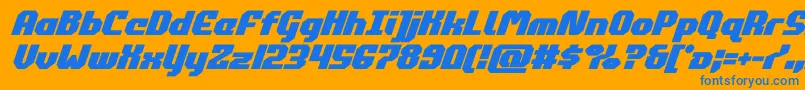 commonwealthboldital Font – Blue Fonts on Orange Background