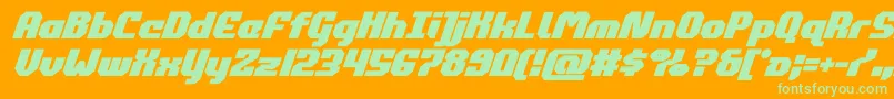 commonwealthboldital Font – Green Fonts on Orange Background