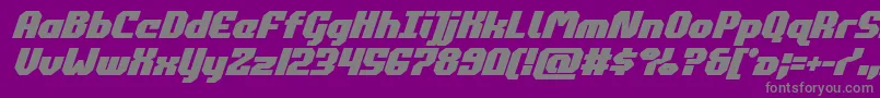 commonwealthboldital-Schriftart – Graue Schriften auf violettem Hintergrund