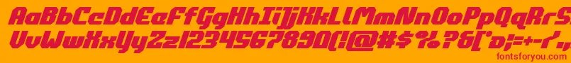 Czcionka commonwealthboldital – czerwone czcionki na pomarańczowym tle