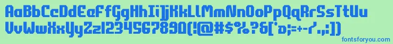 commonwealthcond-fontti – siniset fontit vihreällä taustalla