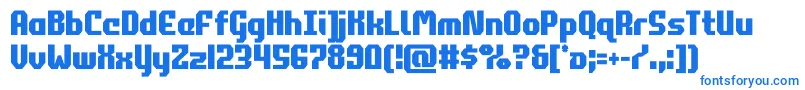commonwealthcond-Schriftart – Blaue Schriften auf weißem Hintergrund