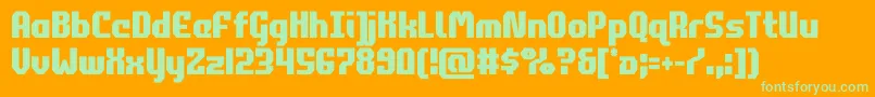 commonwealthcond Font – Green Fonts on Orange Background