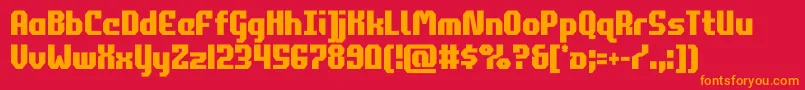 フォントcommonwealthcond – 赤い背景にオレンジの文字
