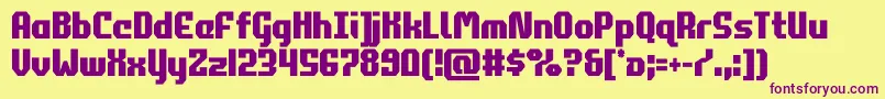 commonwealthcond-Schriftart – Violette Schriften auf gelbem Hintergrund