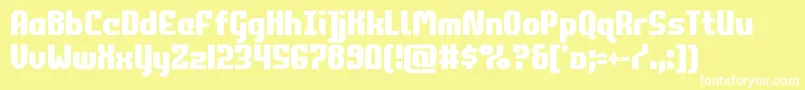 commonwealthcond-fontti – valkoiset fontit keltaisella taustalla