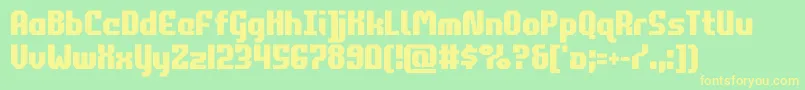 commonwealthcond-Schriftart – Gelbe Schriften auf grünem Hintergrund