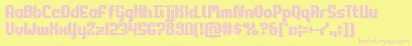 commonwealthcond-fontti – vaaleanpunaiset fontit keltaisella taustalla