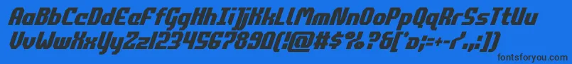 Шрифт commonwealthcondital – чёрные шрифты на синем фоне