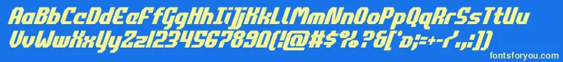 commonwealthcondital Font – Yellow Fonts on Blue Background