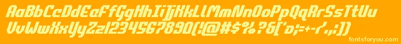 commonwealthcondital Font – Yellow Fonts on Orange Background