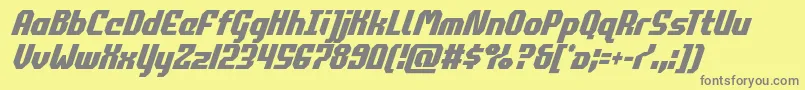 commonwealthcondital-Schriftart – Graue Schriften auf gelbem Hintergrund