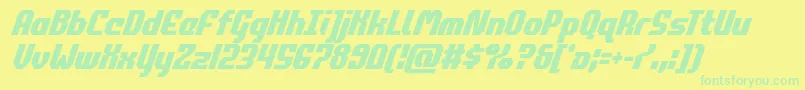 フォントcommonwealthcondital – 黄色い背景に緑の文字