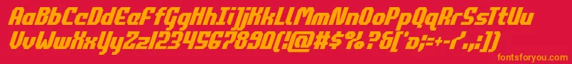 commonwealthcondital Font – Orange Fonts on Red Background