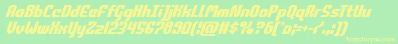 commonwealthcondital-Schriftart – Gelbe Schriften auf grünem Hintergrund