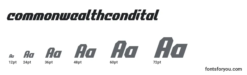 Commonwealthcondital (123867) Font Sizes