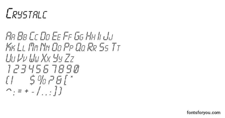 Schriftart Crystalc – Alphabet, Zahlen, spezielle Symbole
