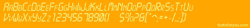 Crystalc-fontti – keltaiset fontit oranssilla taustalla