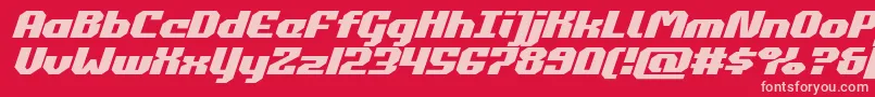 commonwealthexpandital Font – Pink Fonts on Red Background