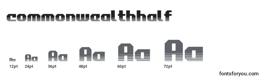 Commonwealthhalf Font Sizes