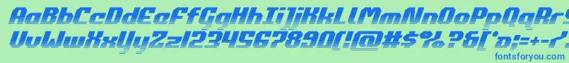 フォントcommonwealthhalfital – 青い文字は緑の背景です。