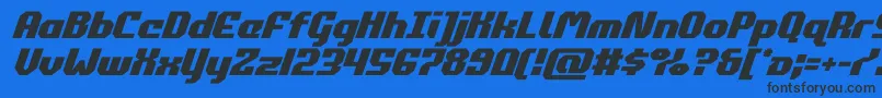 Шрифт commonwealthital – чёрные шрифты на синем фоне