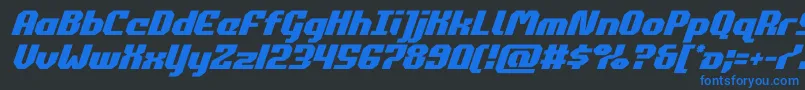 commonwealthital-fontti – siniset fontit mustalla taustalla
