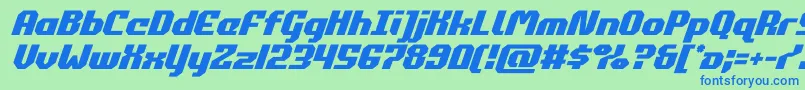Шрифт commonwealthital – синие шрифты на зелёном фоне