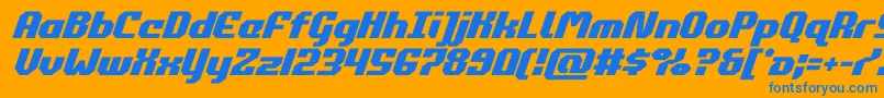 Шрифт commonwealthital – синие шрифты на оранжевом фоне