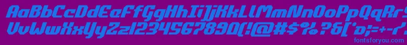 commonwealthital Font – Blue Fonts on Purple Background