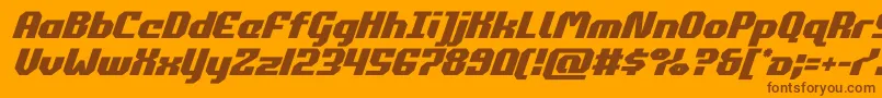commonwealthital-Schriftart – Braune Schriften auf orangefarbenem Hintergrund