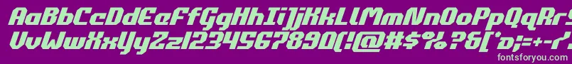 commonwealthital-fontti – vihreät fontit violetilla taustalla