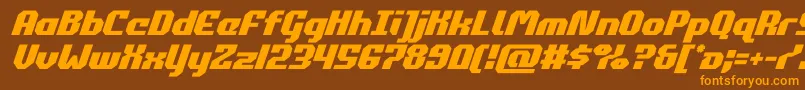 commonwealthital-fontti – oranssit fontit ruskealla taustalla