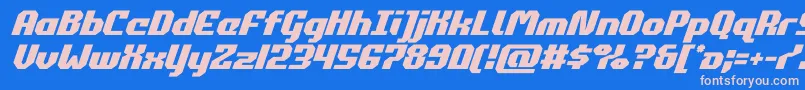 commonwealthital Font – Pink Fonts on Blue Background