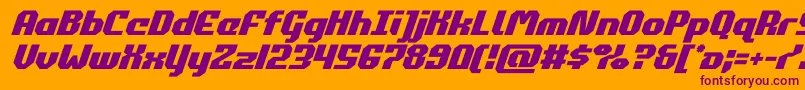commonwealthital-fontti – violetit fontit oranssilla taustalla