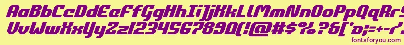 commonwealthital-fontti – violetit fontit keltaisella taustalla