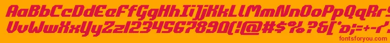 フォントcommonwealthital – オレンジの背景に赤い文字