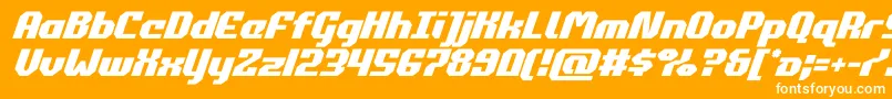 commonwealthital-fontti – valkoiset fontit oranssilla taustalla
