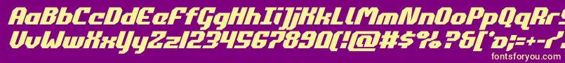 commonwealthital-fontti – keltaiset fontit violetilla taustalla