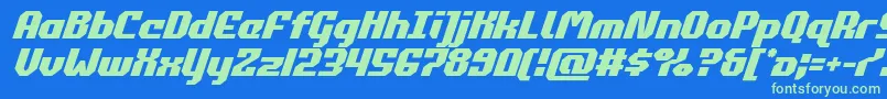 commonwealthital Font – Green Fonts on Blue Background