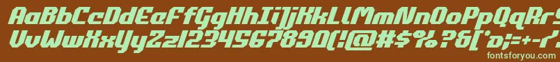 commonwealthital-fontti – vihreät fontit ruskealla taustalla